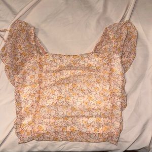 Floral Blouse Crop top *sale* (read description)
